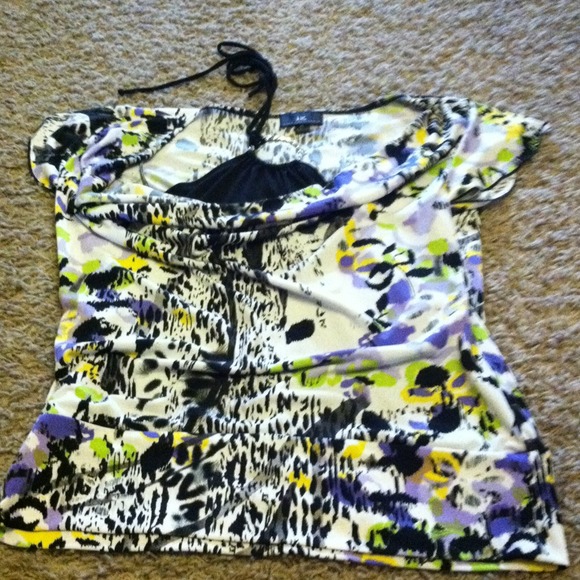 Aninal print blouse with black under shirt