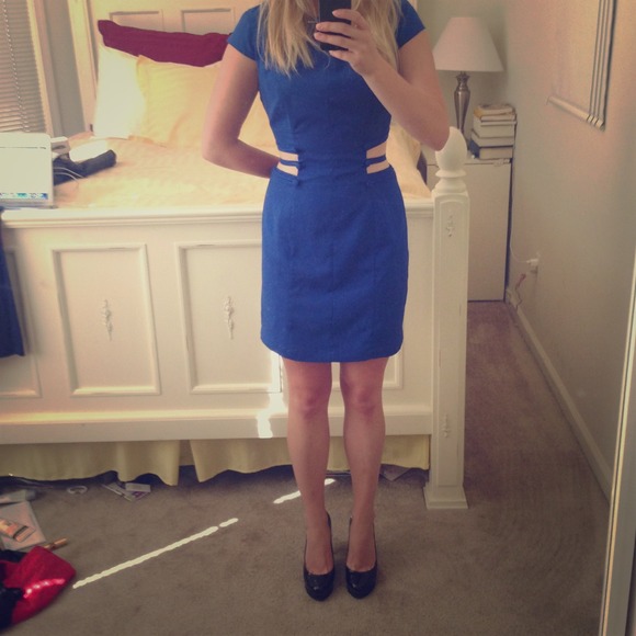 Cute, flirty blue cutout dress