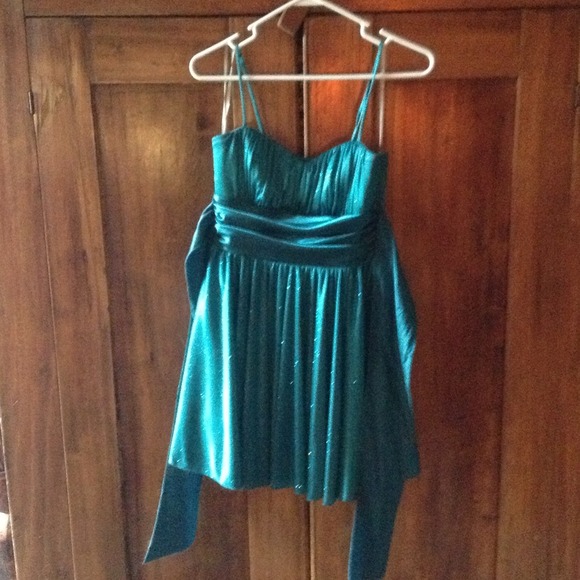 Sparkly teal formal dress