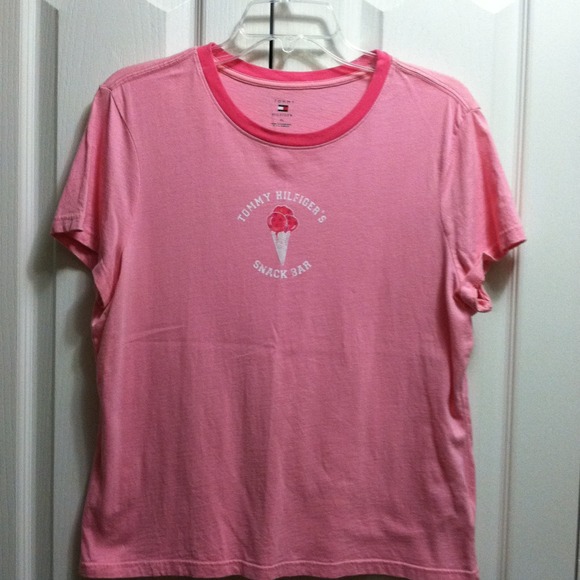 Pink T-shirt.