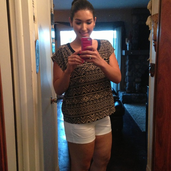 Black and nude tribal top