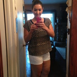 Black and nude tribal top