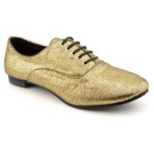 Sparkly golld metallic oxfords