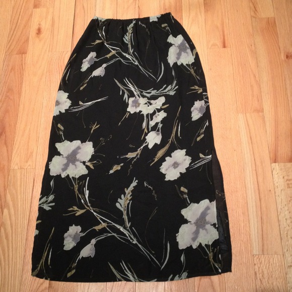 Black long skirt with 14 inch slits on both sides