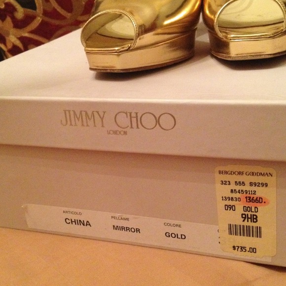 Authentic Jimmy Choo gold metallic sandal heels - Picture 4 of 4