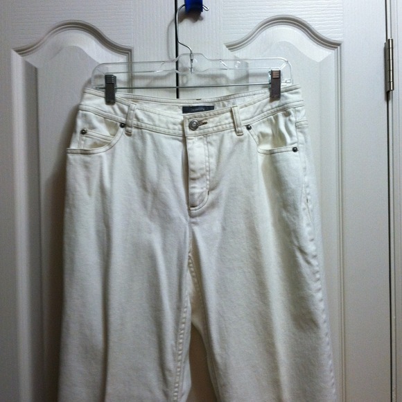 Cream denim pants
