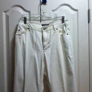 Cream denim pants
