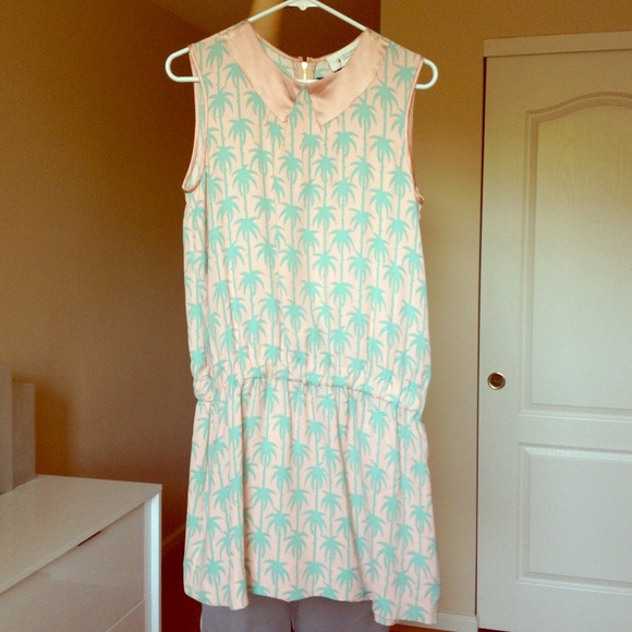 Jill Stuart palm trees printed dress