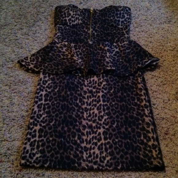 Cheetah print peplum dress !SOLD!
