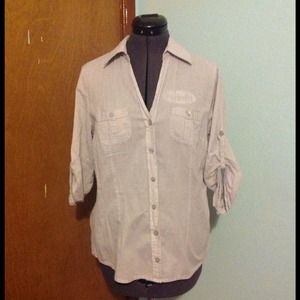 Forever21 Blouse Button Shirt {Gray}