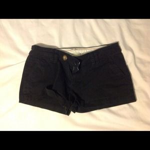 {Black} Striped Shorts