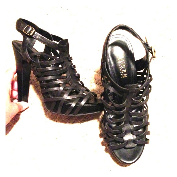 Ralph Lauren 5" strappy heals