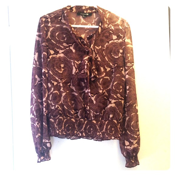 Floral Print Forever 21 Long Sleeve Shirt - Picture 1 of 2
