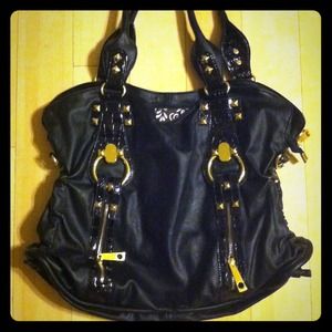Black and gold studded bag