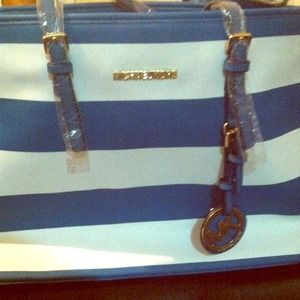 Micheal Kors white and Blue handbag