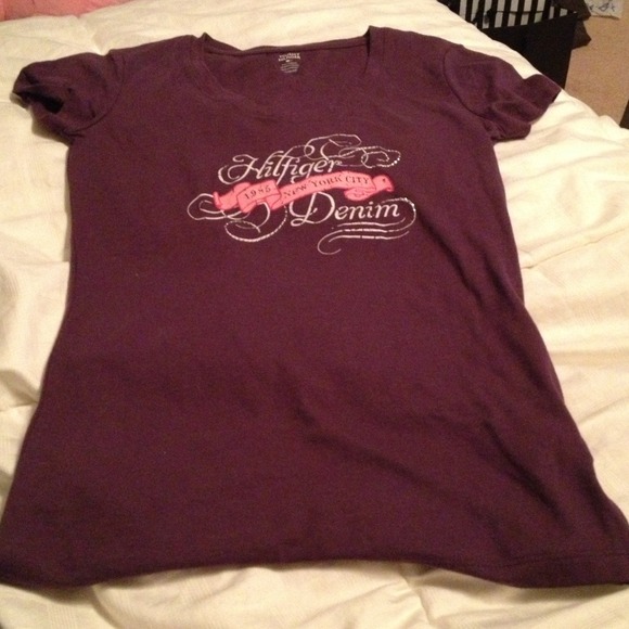 A purple Tommy Hilfiger shirt