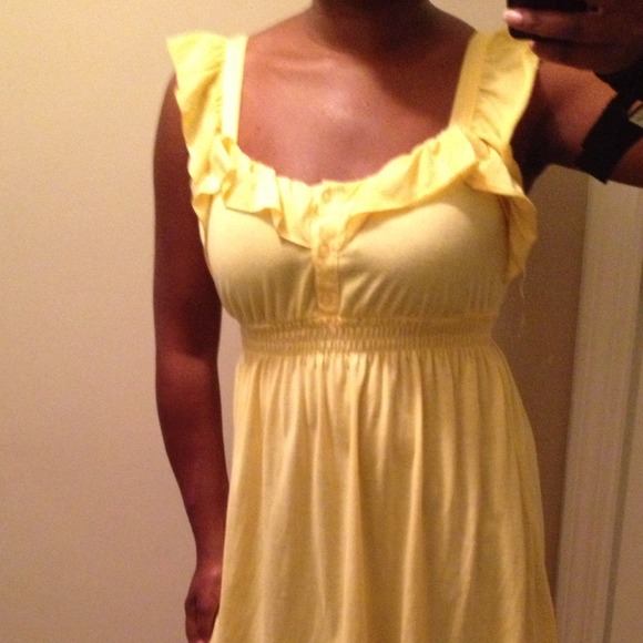 Yellow Sundress & Brown Purse