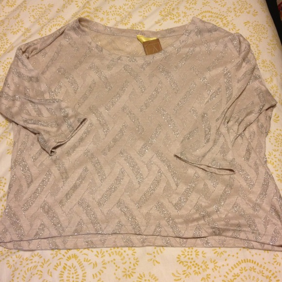 Grey glitter chevron top