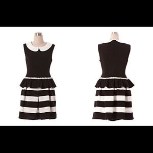 Doll Collar Peplum Dress