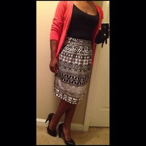 Black & White Tribal Patterned Skirt
