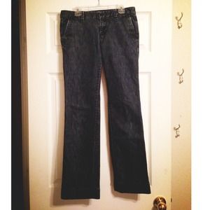 Dark Blue Dressy Wide Boot Jeans