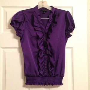 Purple Dressy Ruffled Shirt