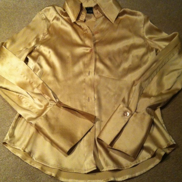 French cuff silk blouse