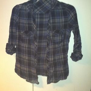 Dark blue plated long sleeve shirt