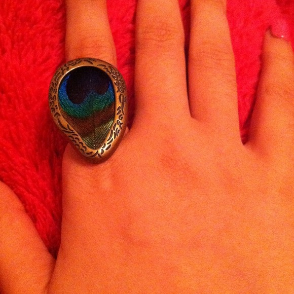 Peacock feather ring - Picture 1 of 2