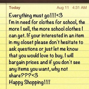 Everything Must Go!!!!<3