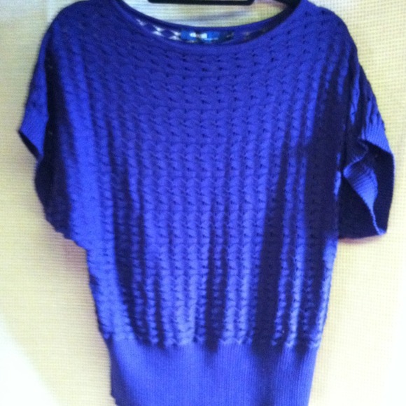 📦SOlD***424. Eloquii Purple Dolman Open Weave Top