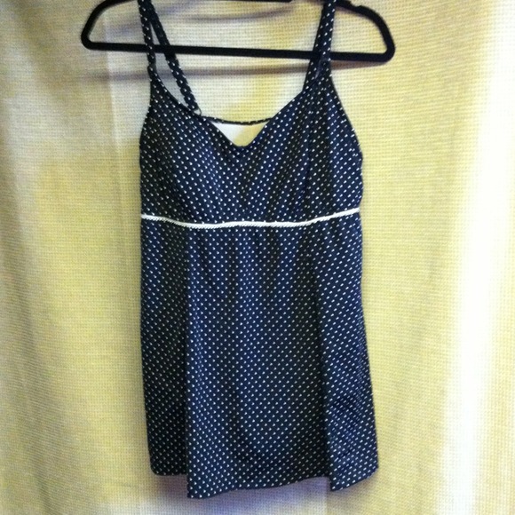 📦SOLD***439. Black & White Polka Dot Swim Dress