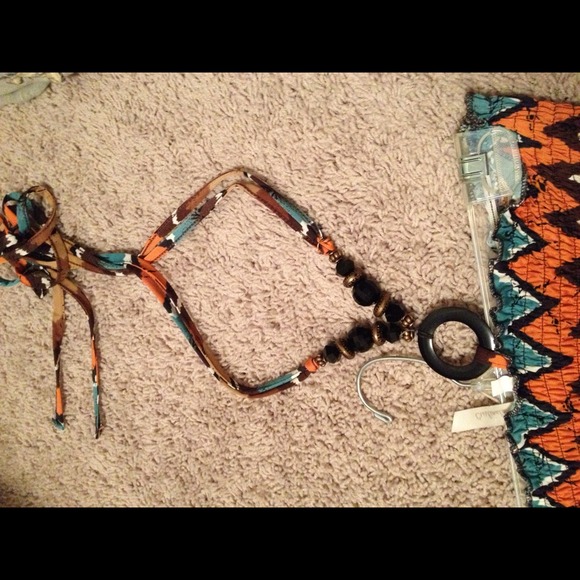 Chevron maxi dress! Ties at neck. - Picture 2 of 3