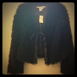 Max studio size M black faux fur jacket