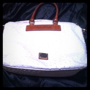 white ostrich D&B purse