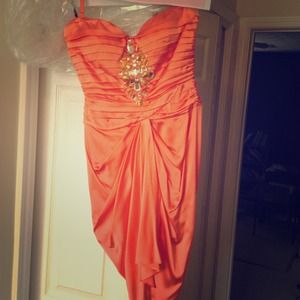 Bebe XS coral straps optional cocktail dress.