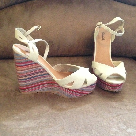 qupid Shoes - Qupid- Multi-Colored wedges