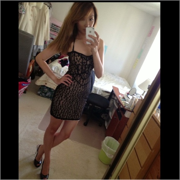 💋Bebe Halter Mesh Dress💋 - Picture 1 of 2