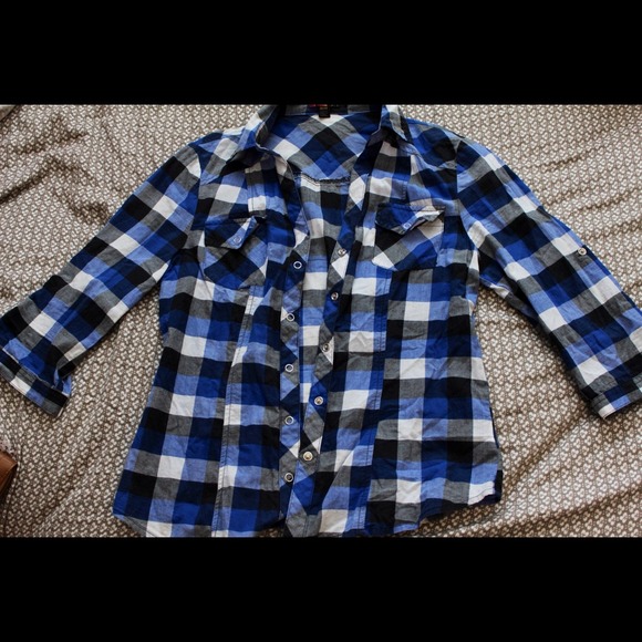 F21 Flannel Snap On Top