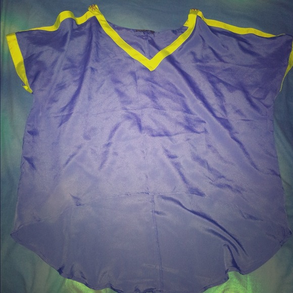 Royal blue and lime green gold studded top!