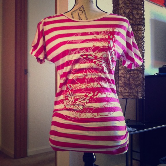 Pink n white top