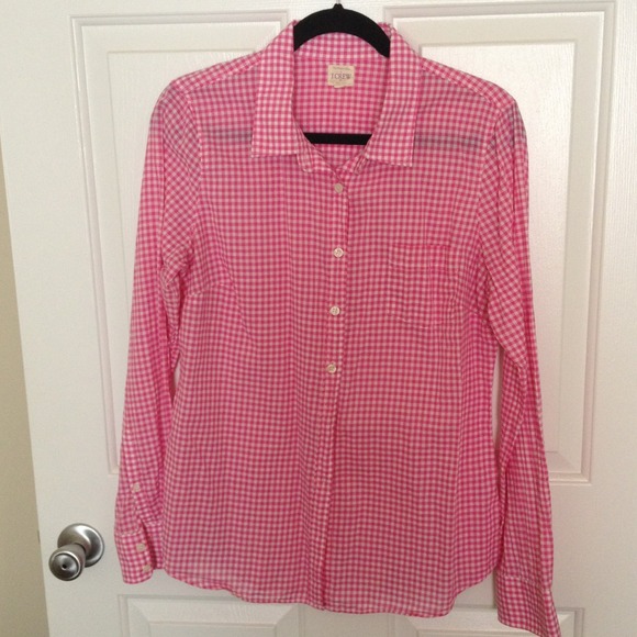 Reserved!--Jcrew gingham button up size M