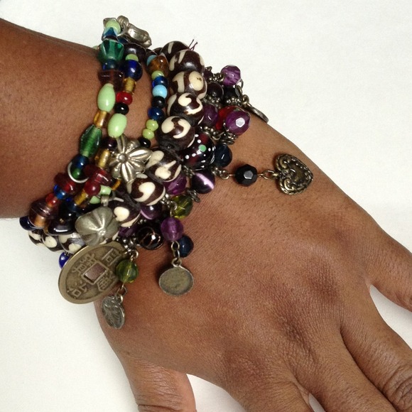 Kenyan Bead Stretch Bracelets (2 available) - Picture 3 of 4