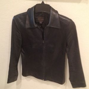 Black leather jacket