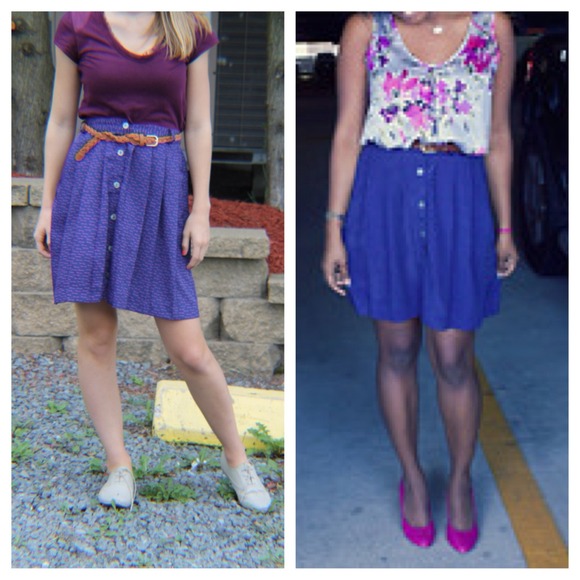 🚫BUNDLED🚫Purple +pink skeleton key pleated skirt