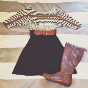 🚫BUNDLED🚫 Striped cotton dolman f21 dress