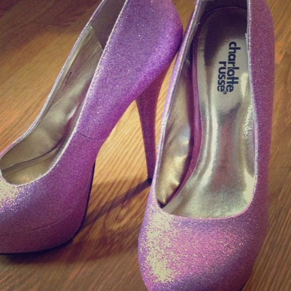 Pink Glitter Platform Pumps Size 7