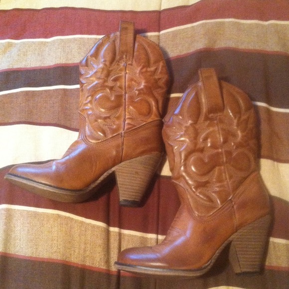 Brown cowboy boots