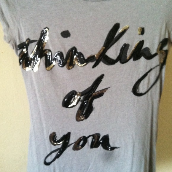Gray express sequined "thinking of you" shirt - Picture 2 of 4