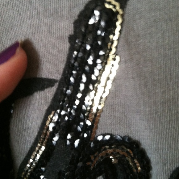 Gray express sequined "thinking of you" shirt - Picture 4 of 4